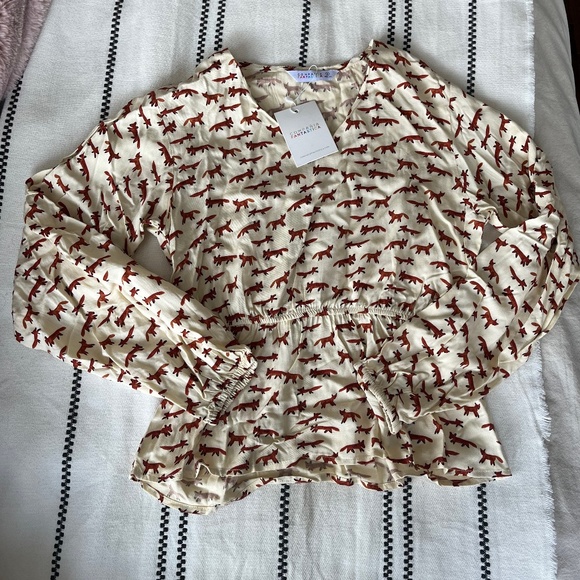 Compania Fantastica Fox Printed Blouse Size S - Picture 1 of 3